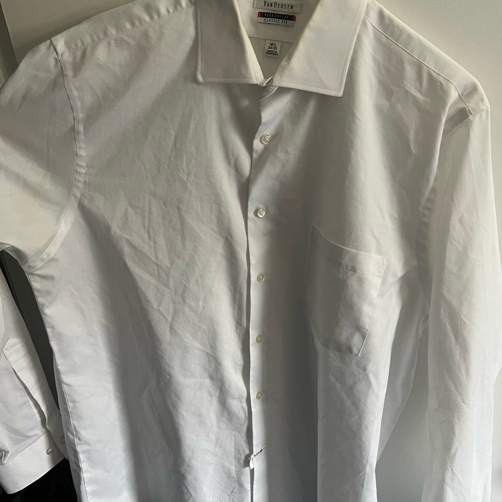 Men's White Dress Shirt-Van Heusen